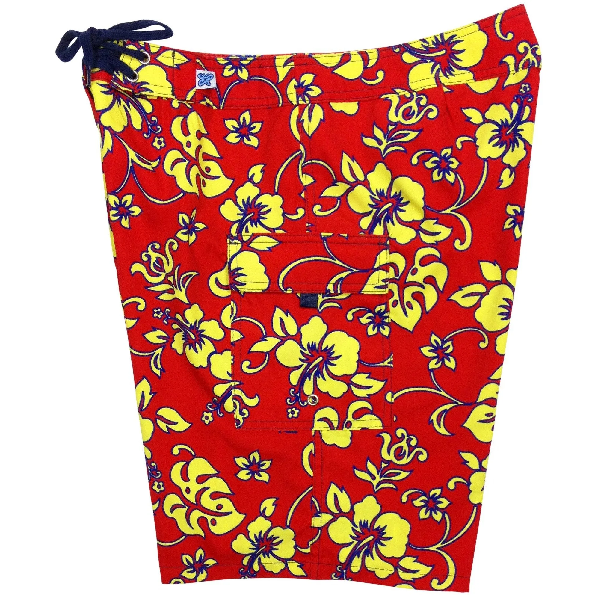 "Warming Trend" Womens Board Shorts - Regular Rise / 10.5" Inseam (Red Yellow)