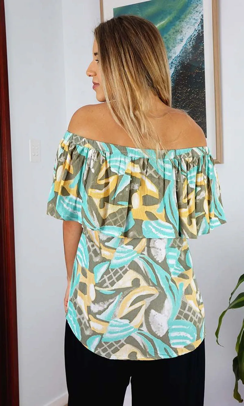 Rayon Top Leo Mesh Taupe