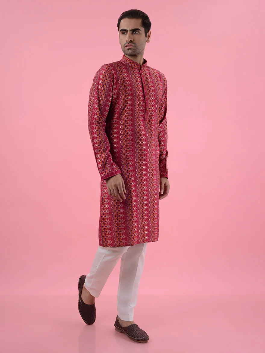 Red Kurta Pajama | JadeBlue