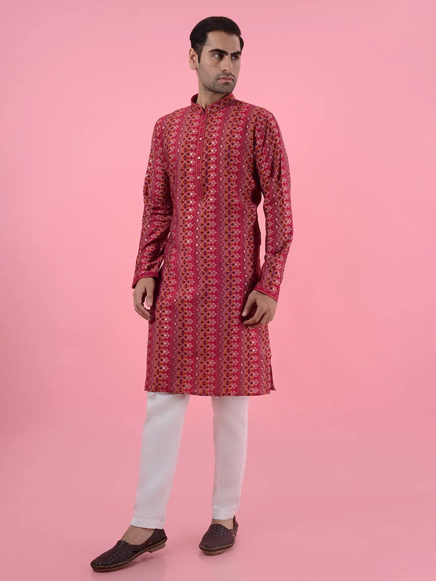 Red Kurta Pajama | JadeBlue