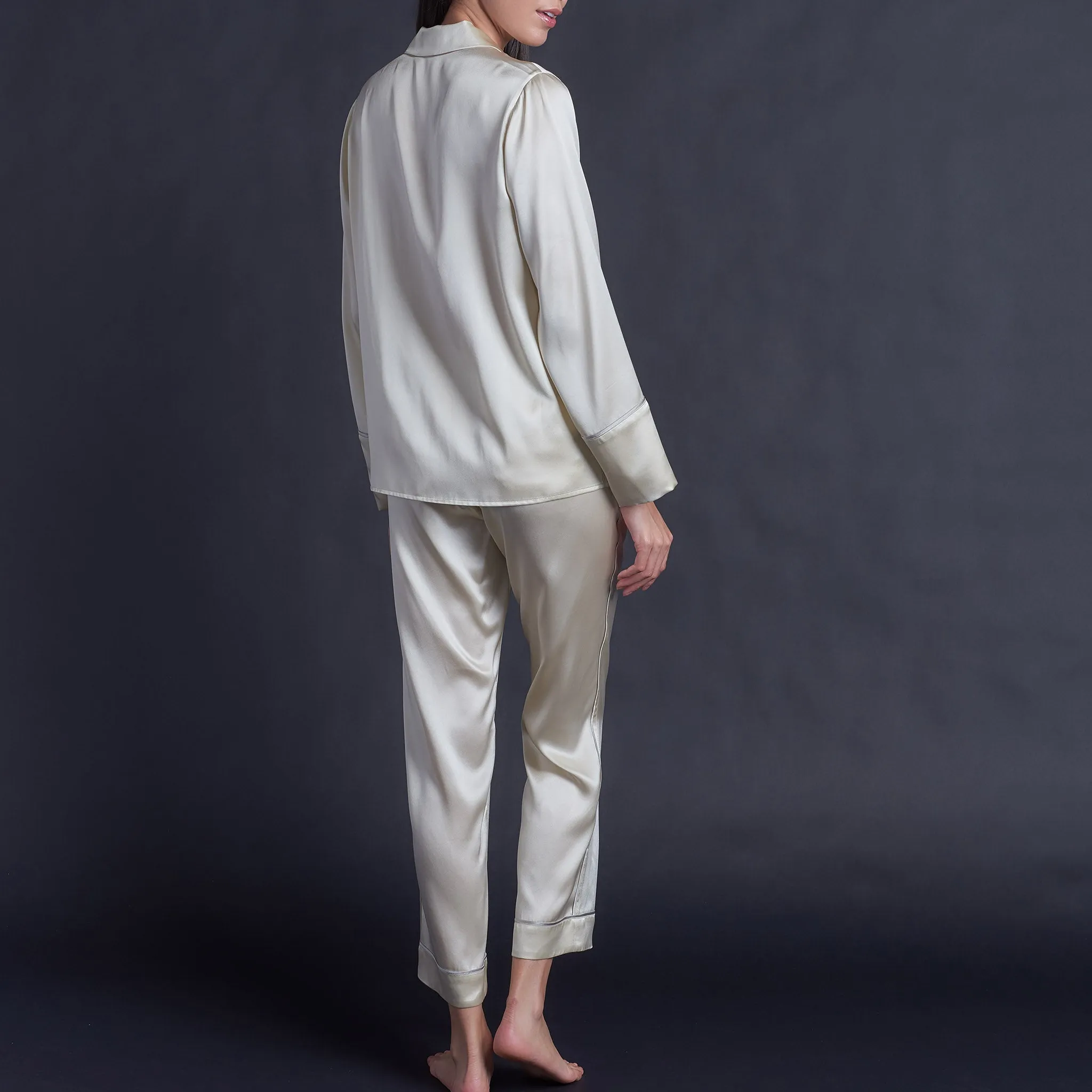 Serena Pajama Pant in Pearl Silk Charmeuse