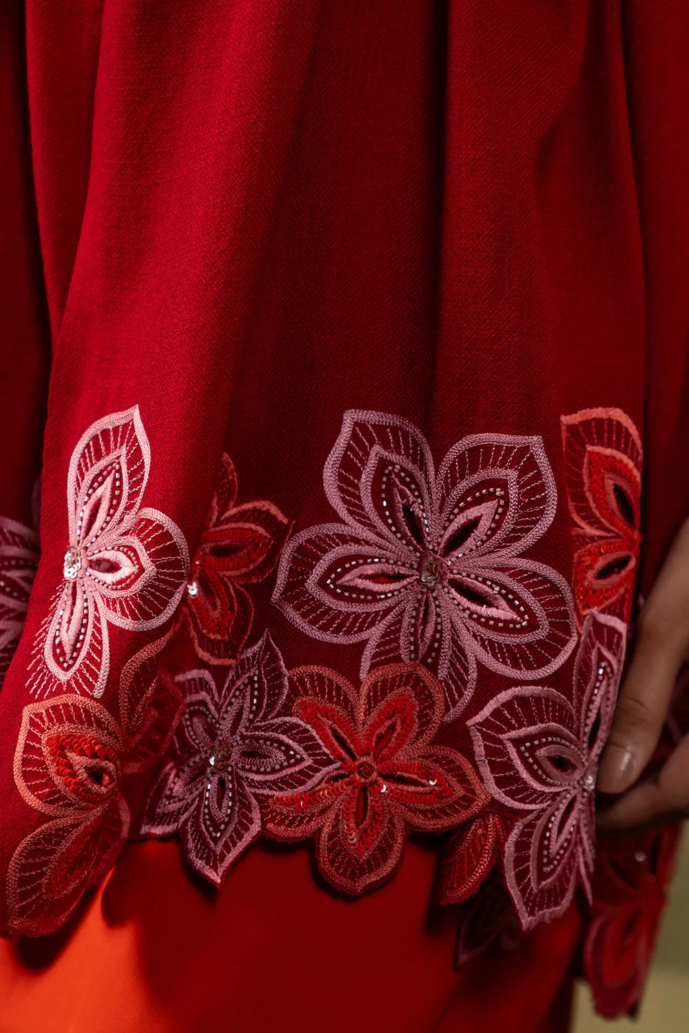 Sparkly Floral | Embroidered Wool Silk Stole