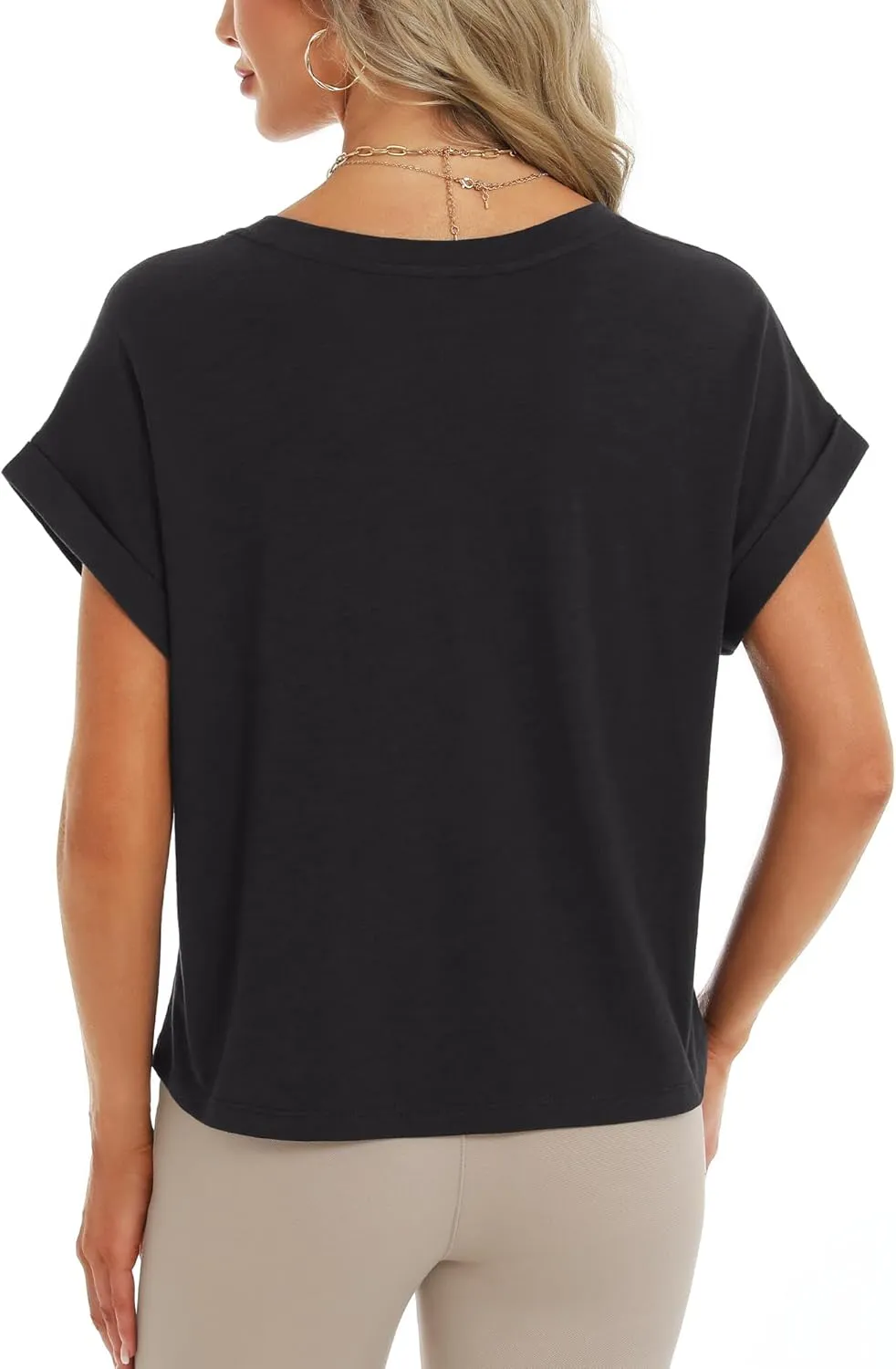 Stelle Women Modal Soft Crewneck Cap Short Sleeve T Shirts Summer Tops Trendy Basic Casual Clothes 2025