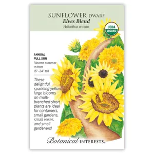 Sunflower Dwarf Elves Blend Org Seed Pkt