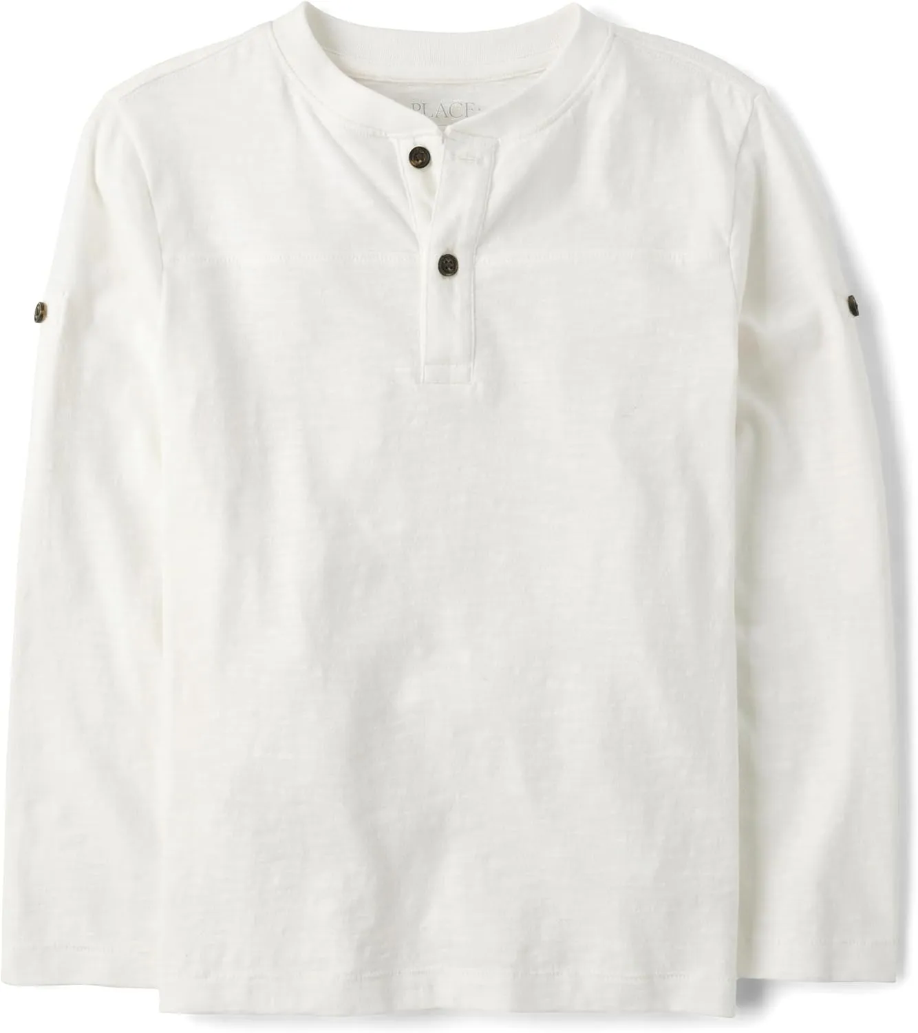 The Children's Place Boys' Long Sleeve Rolled Cuff Henley Shirt