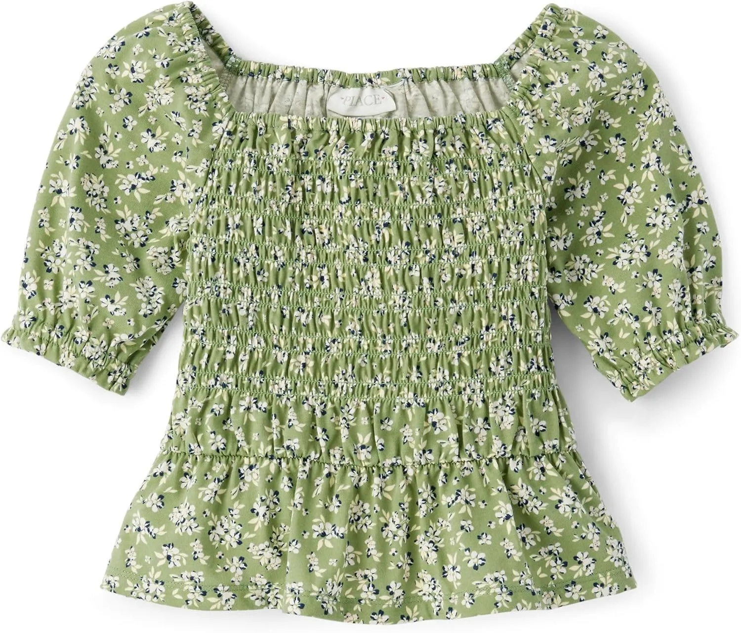 The Children's Place Girls' Long Sleeve Smocked Peplum Top