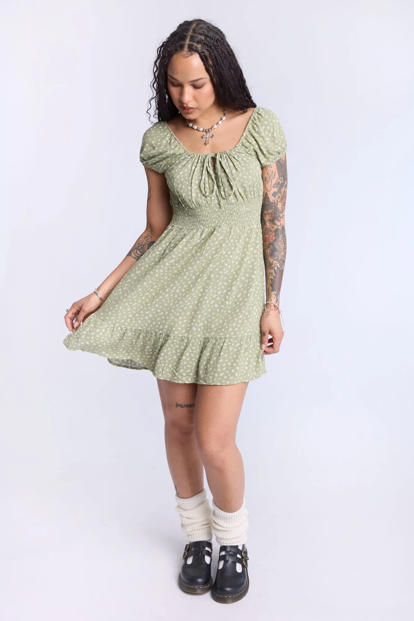 Tiered Rayon Dress