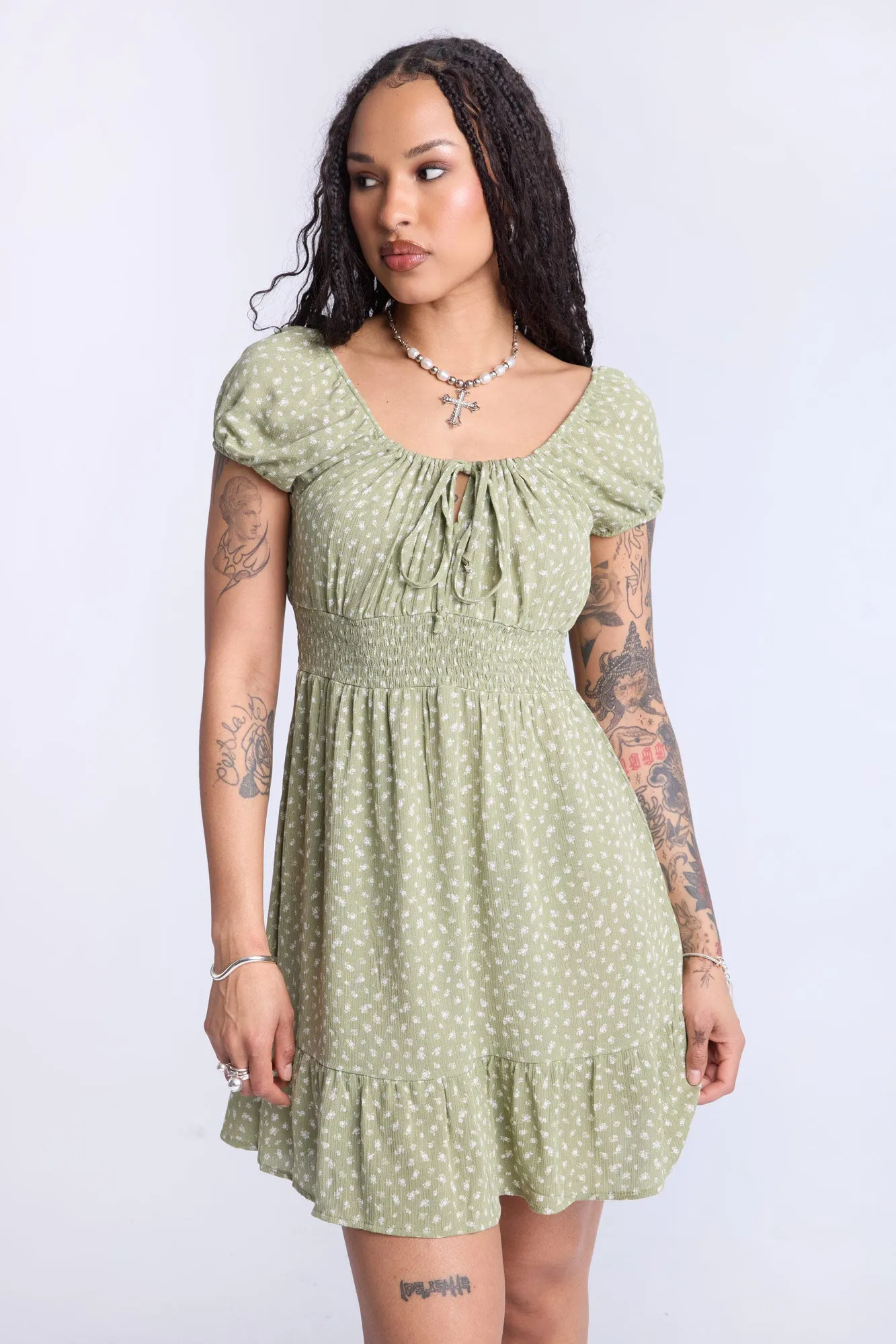 Tiered Rayon Dress