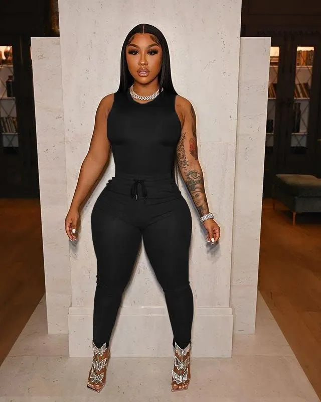 TOPSRANI Womens Two Piece Outfits Bodycon Tracksuit Sweatsuits Solid Jogger Biker Workout Gym Lounge Short Sleeve Pant Sets