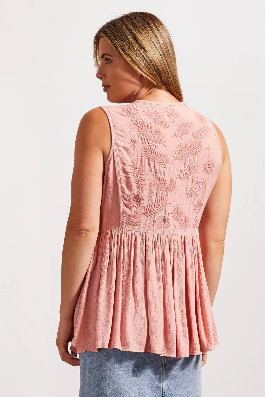 Tribal | Embroidered Babydoll Blouse | Women's