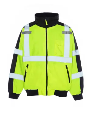 Utility Pro UHV575-XL UHV575 High-Vis Bomber Jacket with Removable Fleece Liner and Waterproof Dupont Teflon, Lime, X-Large, Yellow