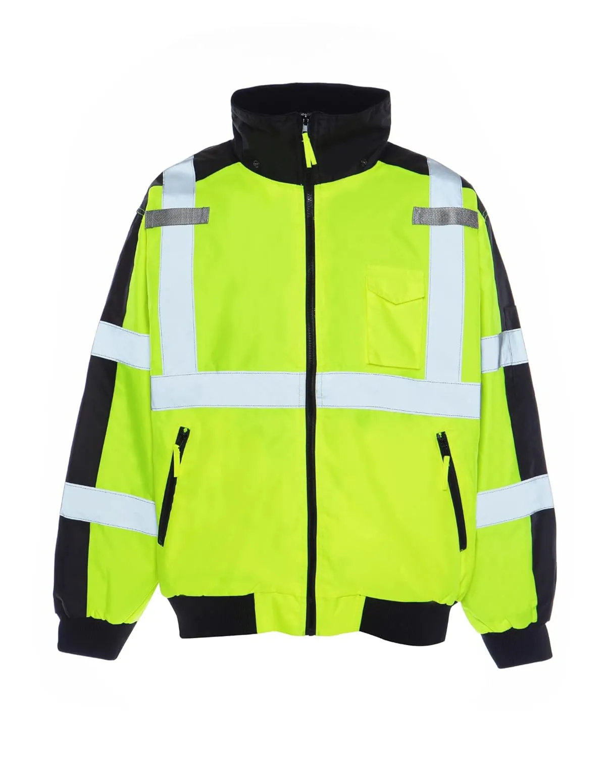 Utility Pro UHV575-XL UHV575 High-Vis Bomber Jacket with Removable Fleece Liner and Waterproof Dupont Teflon, Lime, X-Large, Yellow