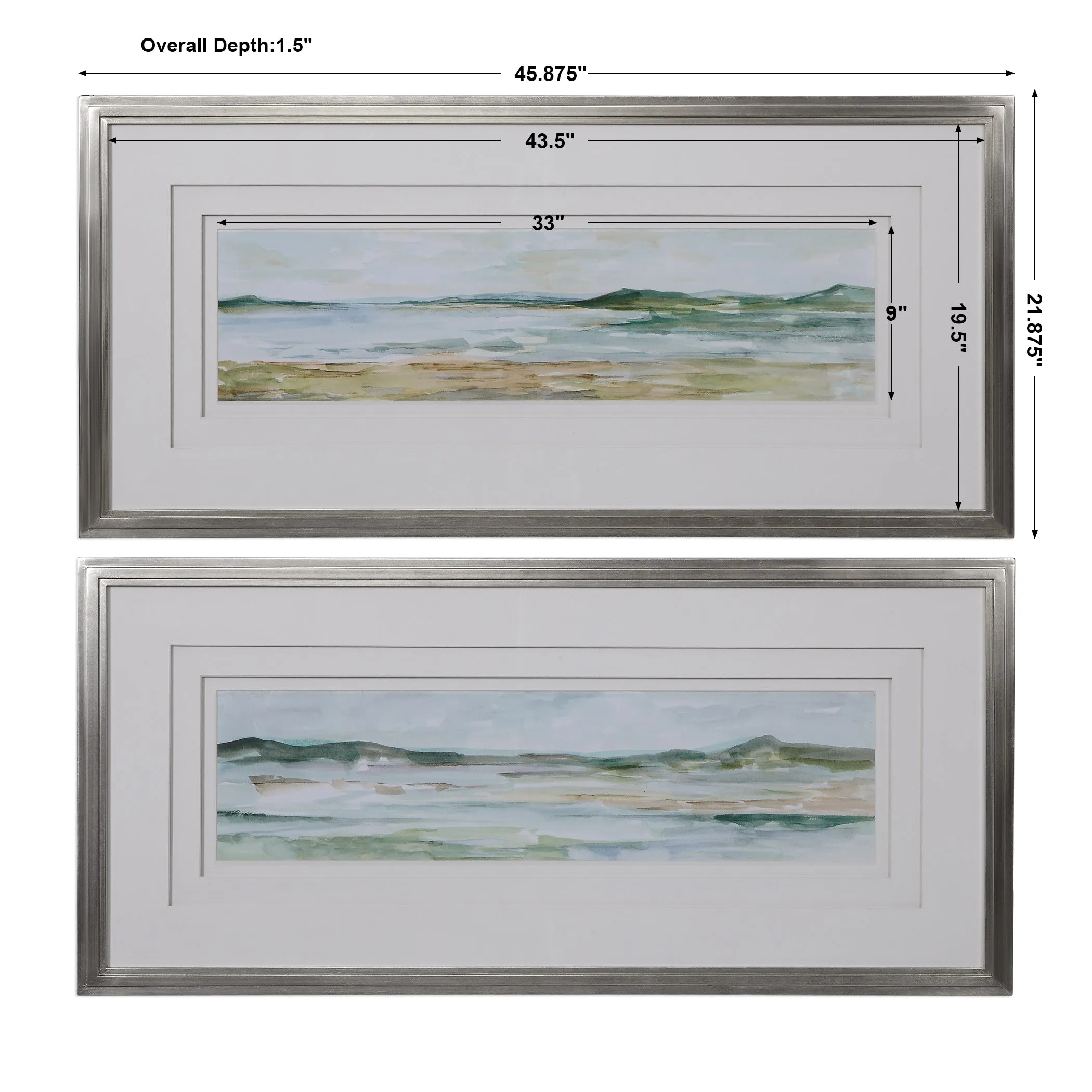 Uttermost Panoramic Seascape Framed Prints Set/2