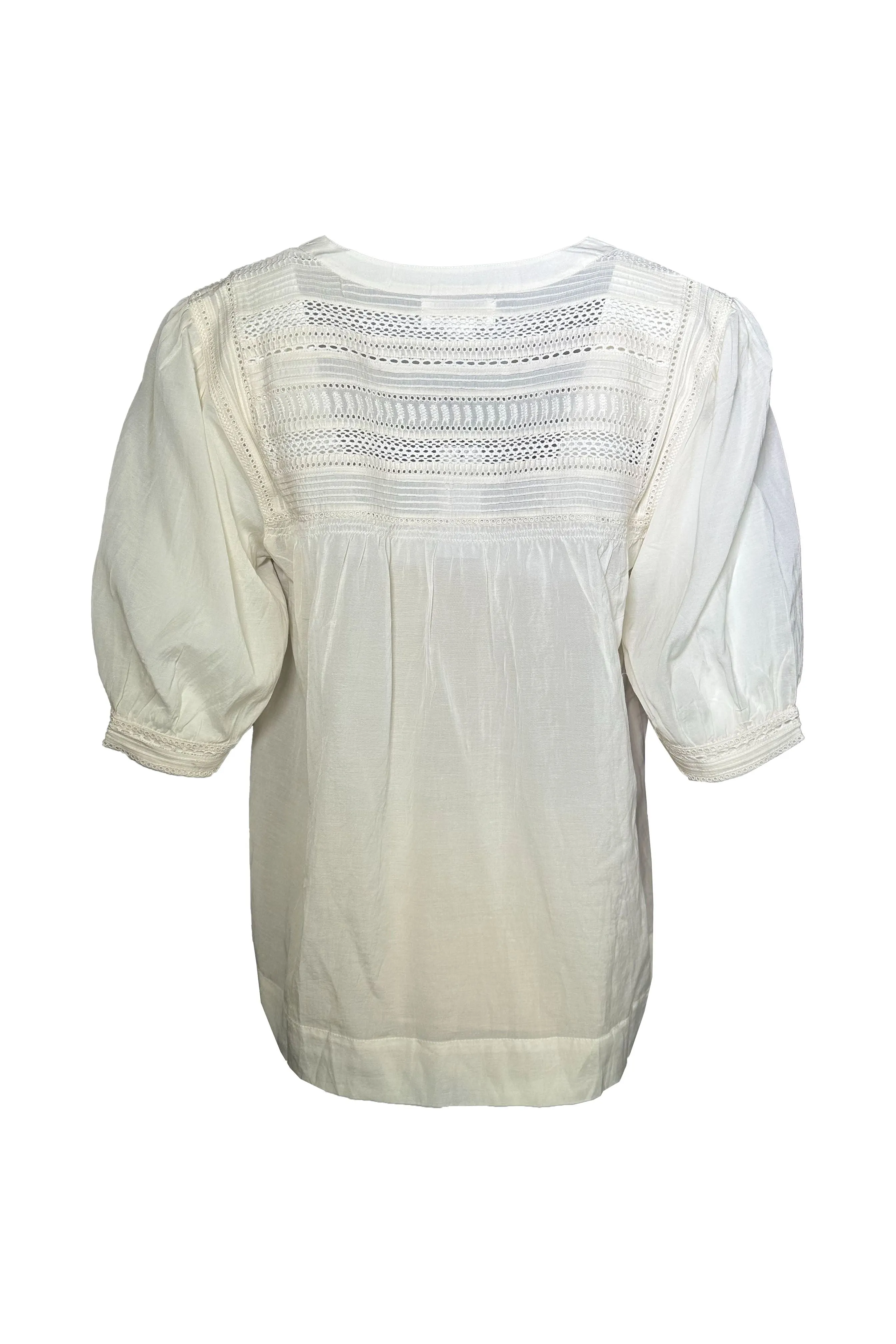 Velvet by Graham & Spencer Marci 06 Embroidered Lace Blouse | Cream