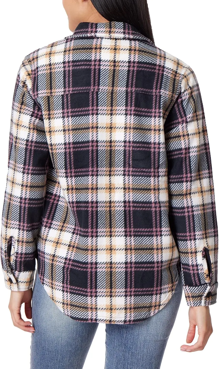 WallFlower Women's Taylor Polar Cozy Fleece Boyfriend Trendy Spring, Summer, and Fall Light Shacket Jackets
