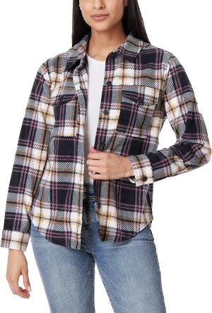 WallFlower Women's Taylor Polar Cozy Fleece Boyfriend Trendy Spring, Summer, and Fall Light Shacket Jackets