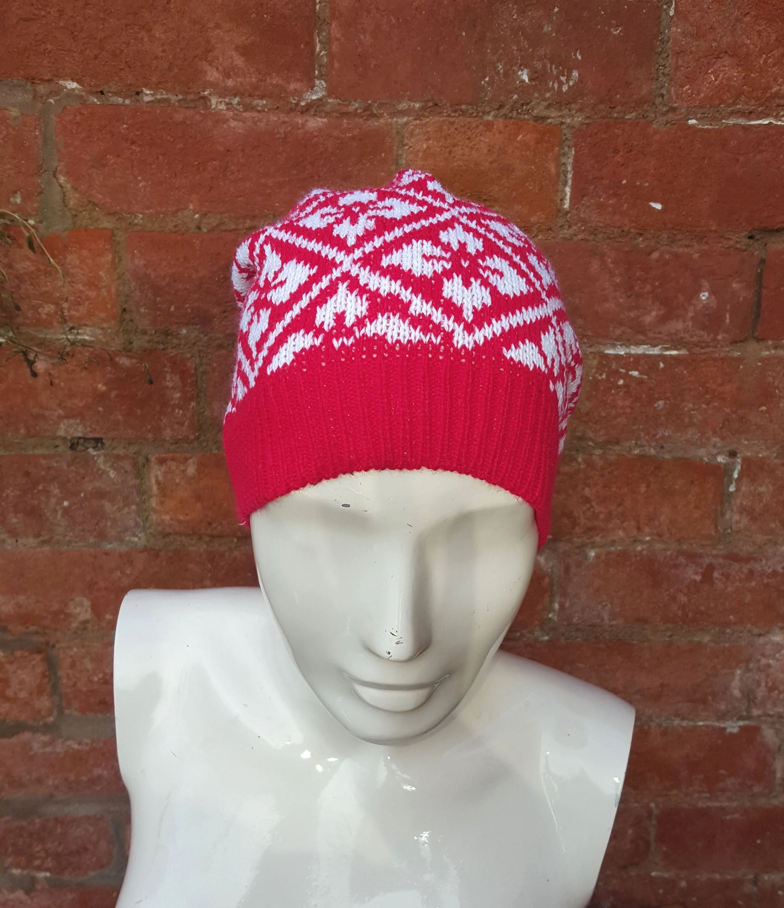 Winter hat, Ski hat , silly hat, Kep style slouchy beanie, in Christmas colours