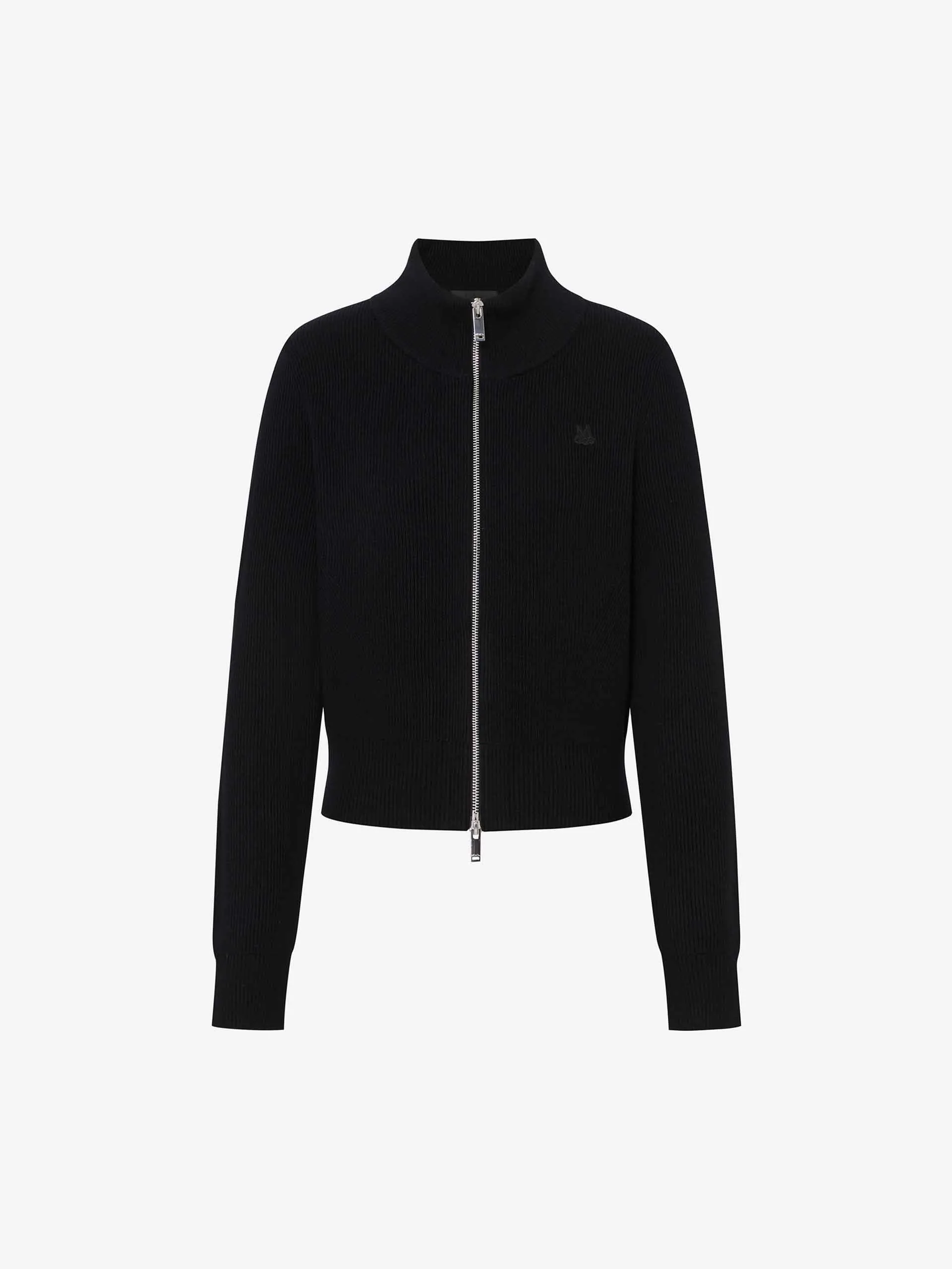 Wool Blend Zipper Cardigan